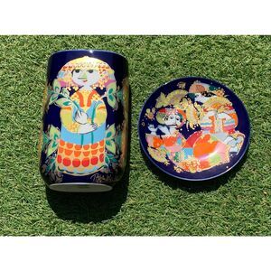 2 Rosenthal Studio Bjorn Wiinblad 1001 Arabian Nights Vase & Plate SET signed